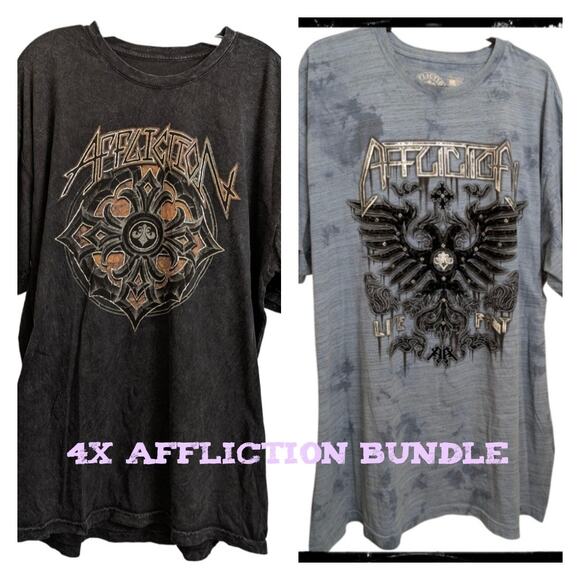 4X AFFLICTION Double Eagles Bundle - Blue Machine Squad & Resonance Silver Foil - Picture 1 of 7